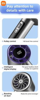 Xiaomi Handheld Portable Fan 100 Wind Speeds Adjustable Usb Charging Mini Outdoor Portable Turbo Long-lasting High Speed Fan