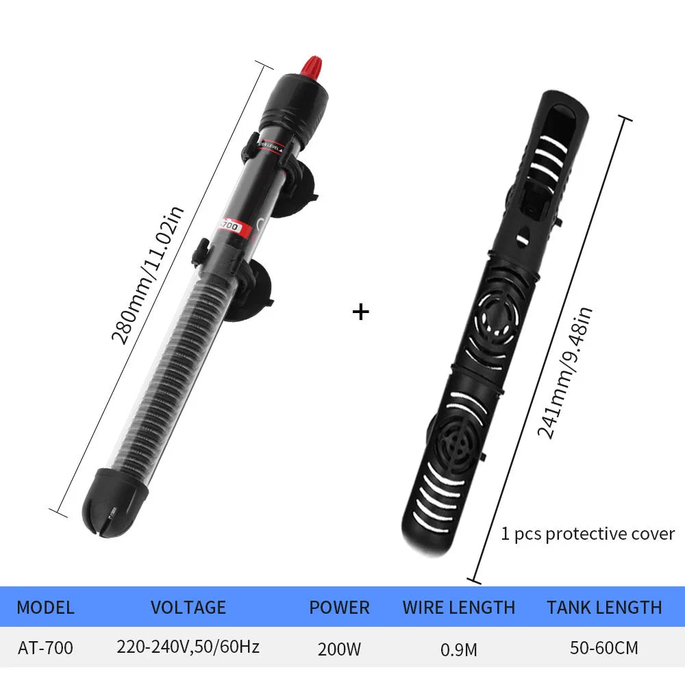 AC220-240V, 50HZ AT700 Fish Tank Thermostat Automatic Constant Temperature Heating Rod 25w 50w 100w 200w 300w Glass Heating Rod
