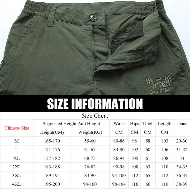 Men's Summer Tactical Cargo Pants Lightweight Casual Waterproof Trousers Casual Pants Wear-resisting Multi-pocket Outdoor Hiking