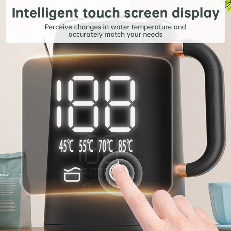 Electric Water Boiler Kettle for Tea Coffee 5 Levels Temperature Control Auto Shut Off Double Layer Insulated Hot Water Kettle
