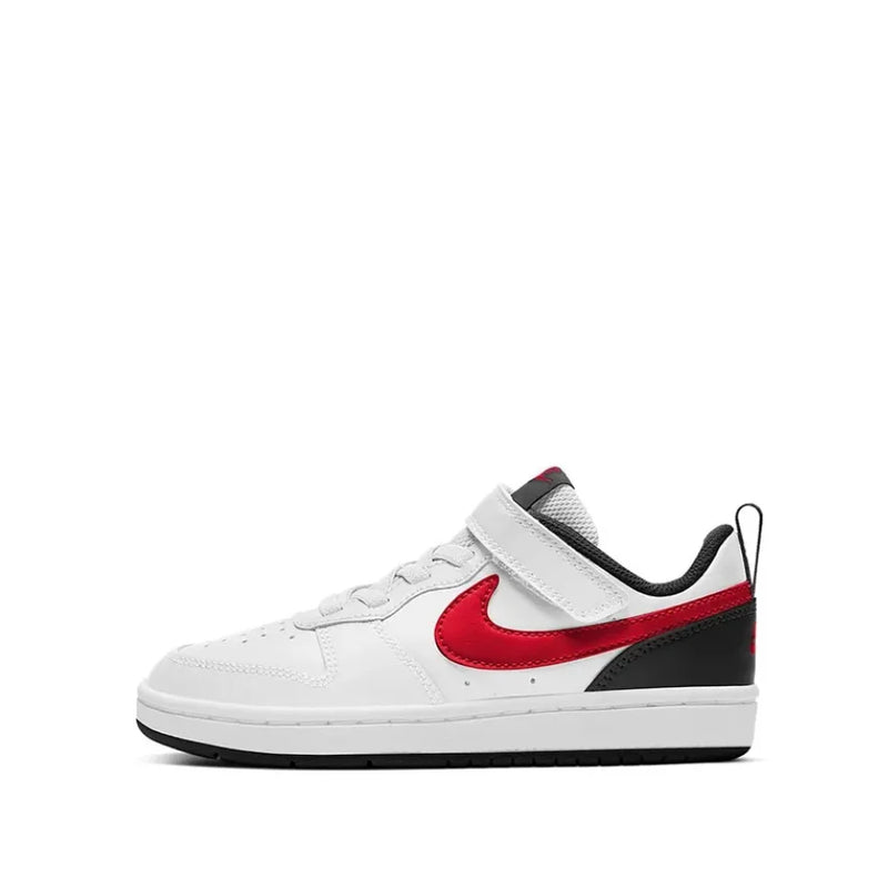 Tênis Nike Low 2 xadrez e versátil de cano baixo para crianças, branco, vermelho e preto