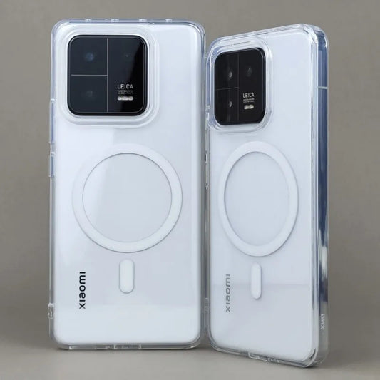 Transparent For Magsafe Case for Xiaomi Mi 15 14 13 Pro Ultra 13T 14T Redmi Note 13 14 4G 5G Magnetic Shockproof Hard Cover