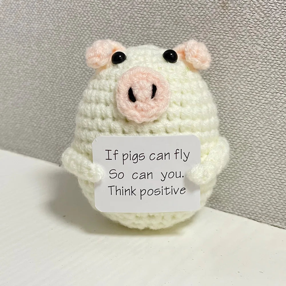 New Knitted Positive Turtle Doll Handmade Emotional Support Positive Crochet Sea Turtles Gifts for Christmas New Year Birthday
