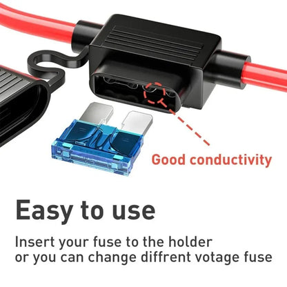 Suporte de fusível para carro, à prova d'água, mini adaptador de lâmina, caixa à prova de respingos para 12v 30a, interruptor de corte em linha, soquete de fusível à prova de umidade