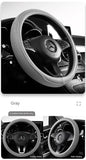 Napa Leather Perforated Patchwork Car Steering Wheel Cover, Non-slip, Breathable, Universal 15 Inch (Approx. 38cm)