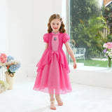 Peach Cosplay Costume for Girls Fancy Princess Cosplay Pink Dress Carnival Birthday Party Kids Movies Ball Gowns Clothes