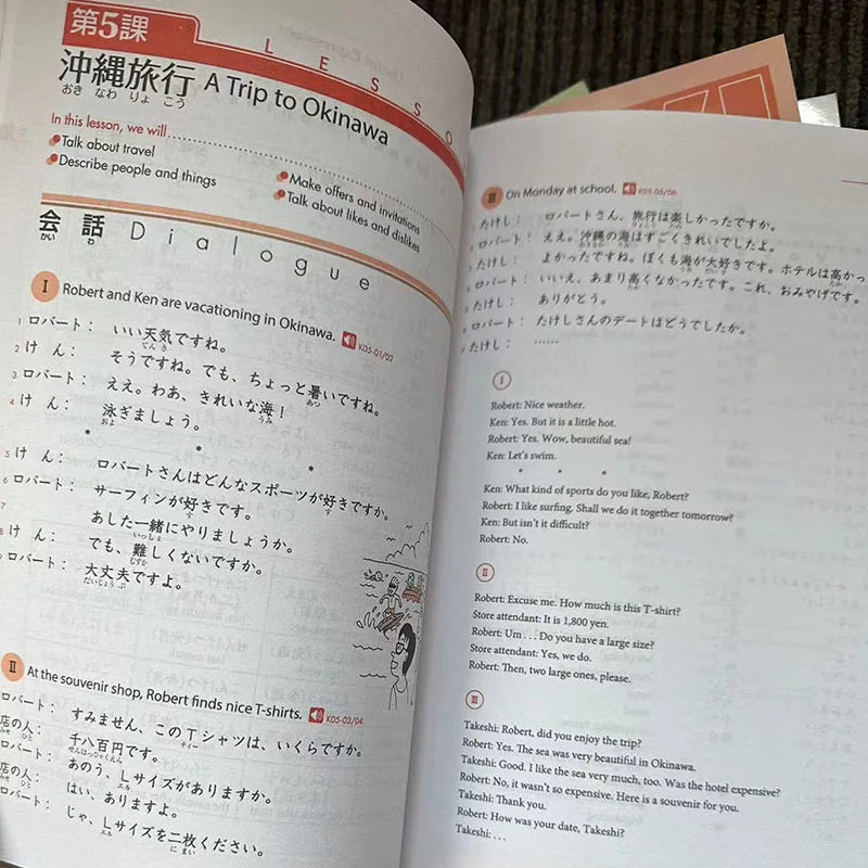 Genki 3rd Edition learn japanese Textbook workbook answer An Integrated Course In Elementary Japanese and english Learning Book