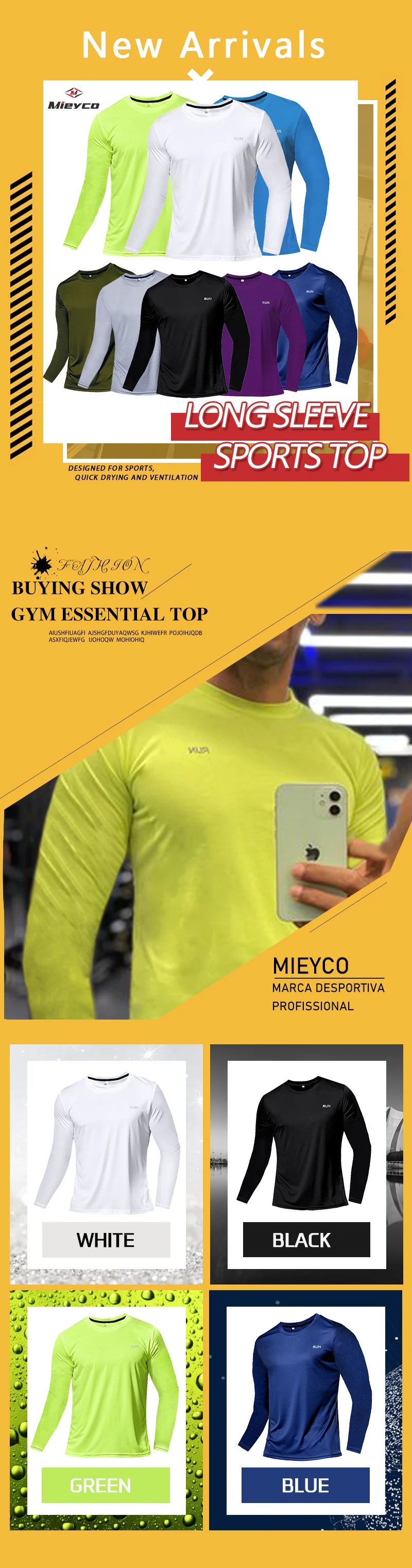 Long and Short-Sleeved T-Shirt Fitness Sports Tops Morning Running Ice Silk Quick Dry Outdoor Mountaineering Gym Clothing Men