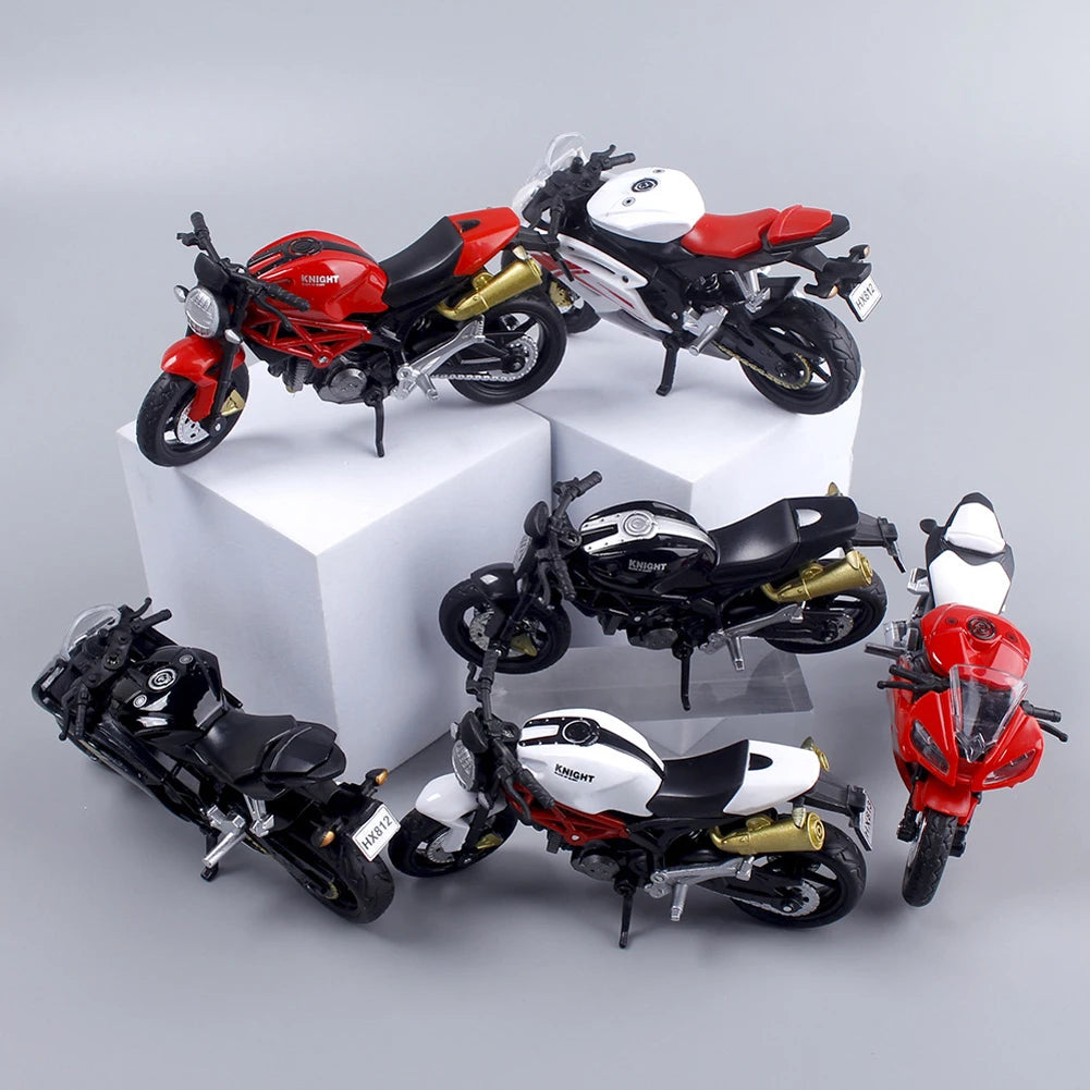 3pcs 1: 18 alloy+plastic car decoration off-road vehicle collection office model toy die-casting motorcycle simulation portable