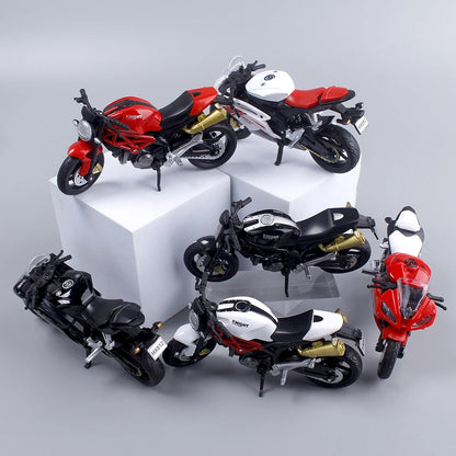 3pcs 1: 18 alloy+plastic car decoration off-road vehicle collection office model toy die-casting motorcycle simulation portable