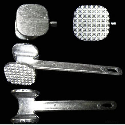 Martillo ablandador de carne de 19 cm, de aleación de aluminio, para uso doméstico, de metal, para carne, herramienta de cocina, resistente, duradero, de doble cara.