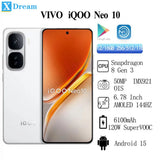 Original VIVO iQOO Neo 10  6100mAh Battery 120W SuperVOOC 50MP  IMX921 OIS 6.78 Inch AMOLED 144Hz Snapdragon 8 Gen 3   NFC OTA