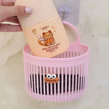 Cute Reusable Kitchen Hanging Baskets Wall-mounted Cartoon Storage Basket Space-Saving Sausage Mouth Organizer