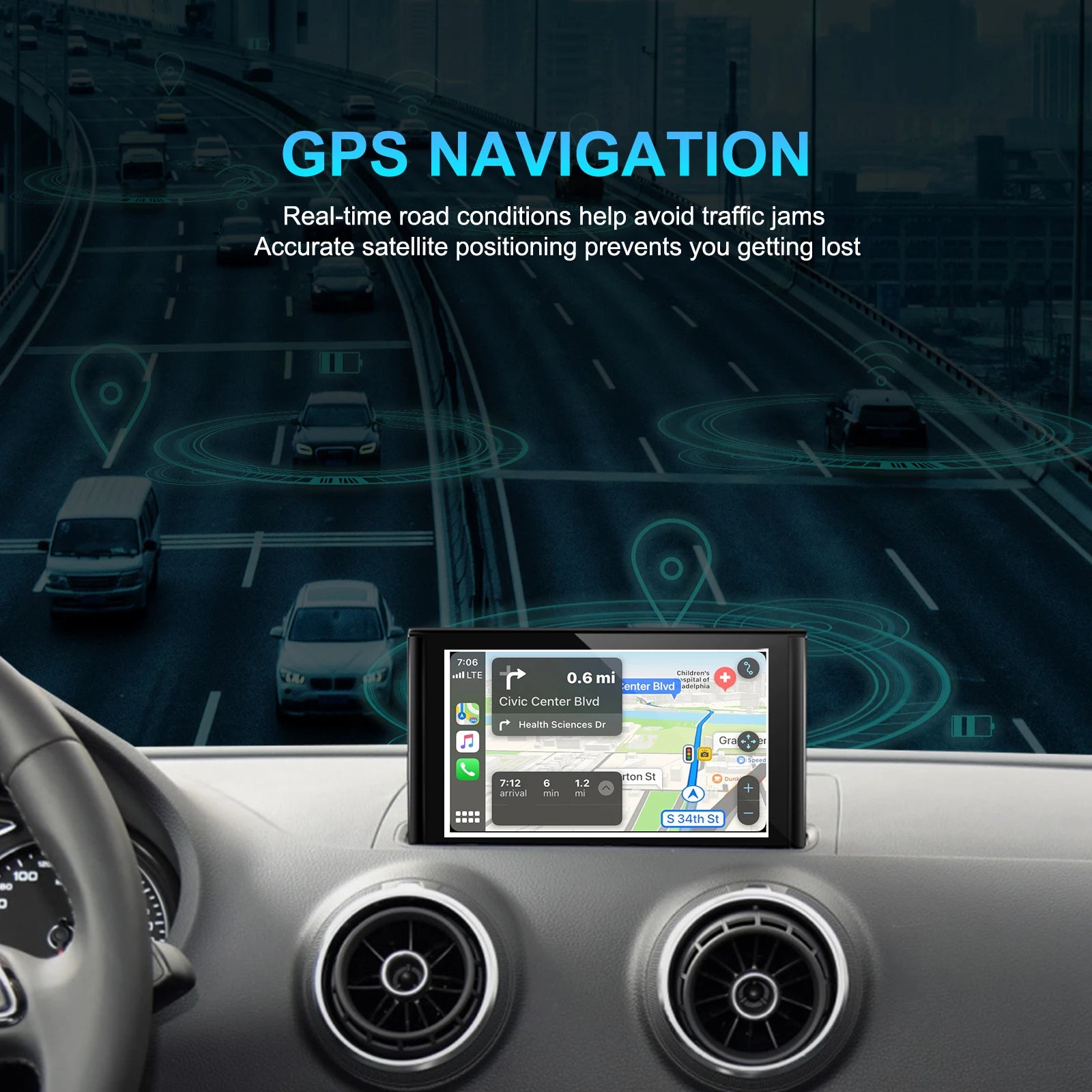 Podofo Wireless Carplay Box Android Auto Box USB AI Box AI Voice GPS Bluetooth Adapter WIFI Carplay Dongle For VW/Audi/Toyota