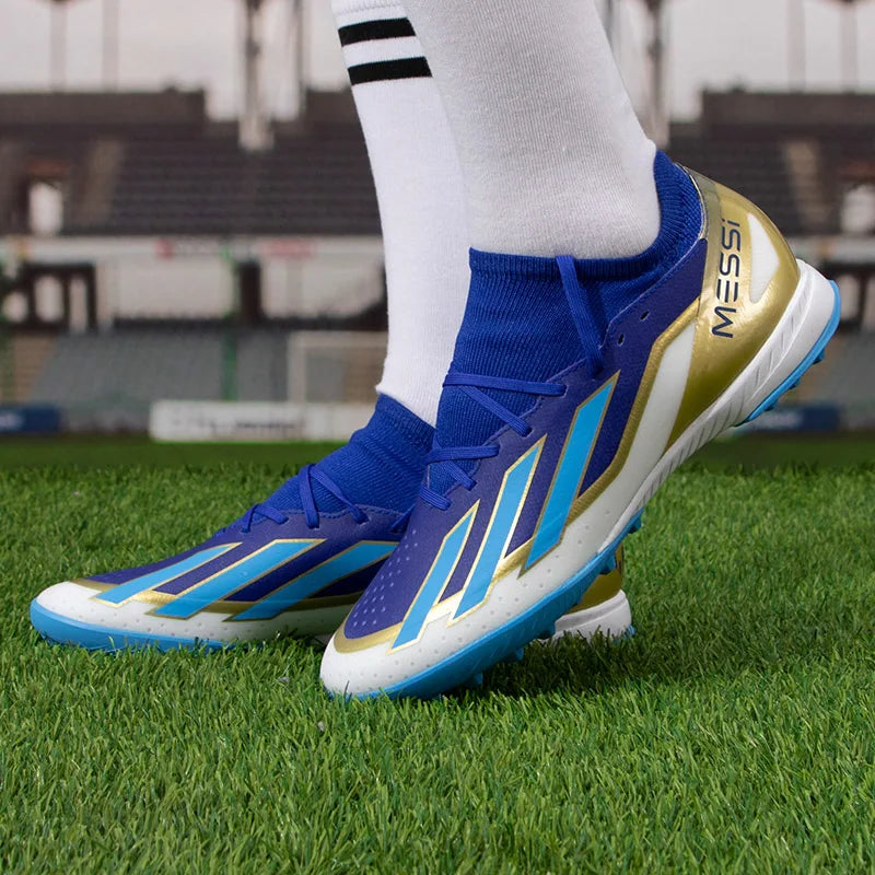 Adidas Men's shoes 2024 new X mid-range TF broken nail Messi match color Breathable training game football shoes ID0718