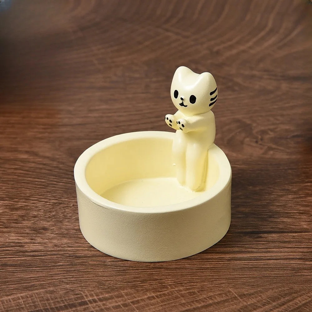 Kitten Candle Holder Cute Cat Candlestick Creative Aromatherapy Candle Holder Durable High Temperature Cartoon Candlestick Decoration