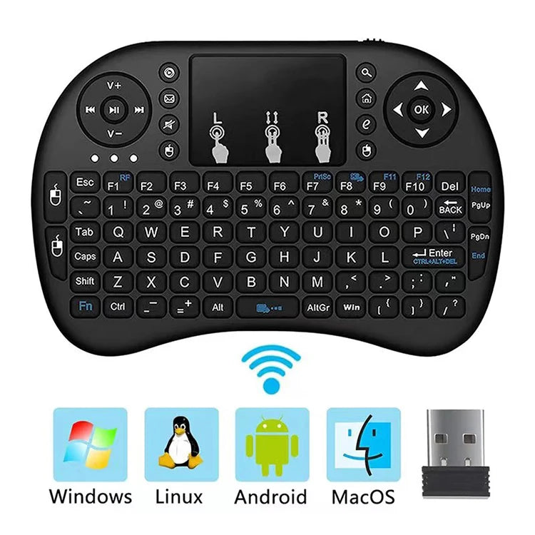 Teclado inalámbrico i8 de 2,4 GHz, miniteclado táctil en inglés y ruso, ratón aéreo, control remoto, portátil, TV Box, proyector.