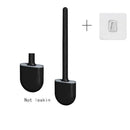 Wall Mounted Toilet Brush Replacement Long Handled Silicone Toilet Brushes Quick Drying Soft Bristles Toilet Bidet Bathroom Set