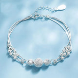 925 Sterling Silver Beautiful Stars Bracelets For Women Korean Fashion Designer Adjustable Bead Bracelet Luxury Original Jewelry
