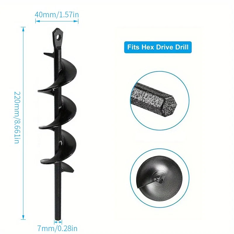 Garden loose soil twist dig pit planting tool alloy drill auger bit