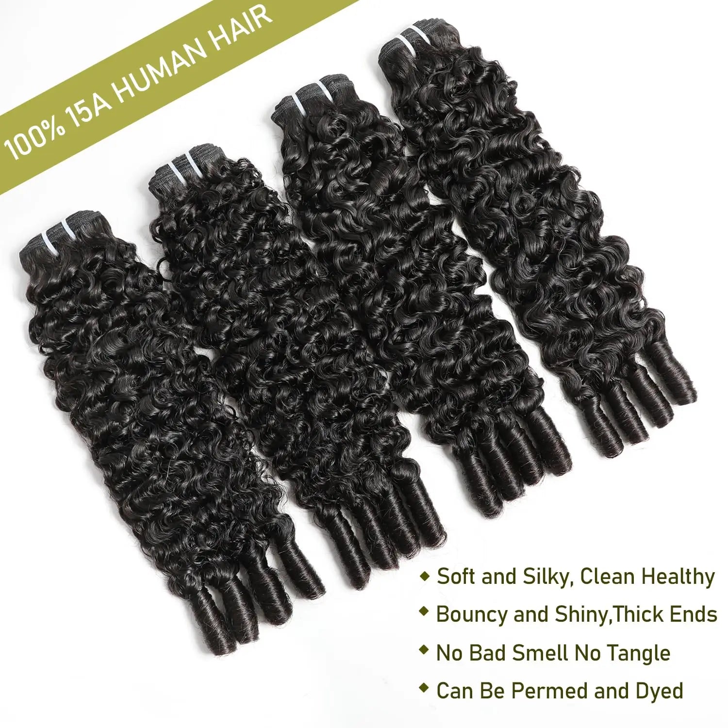 Kit mechas cabelo humanos crespo encaracolado 3C/4A - virgem premium