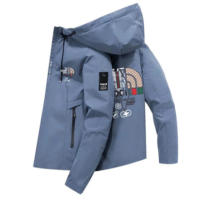 2024 Spring Autumn Fluffy Jacket Windproof Men's Casual Jacket Sports Print Hoodie Fashion Jacket for Men