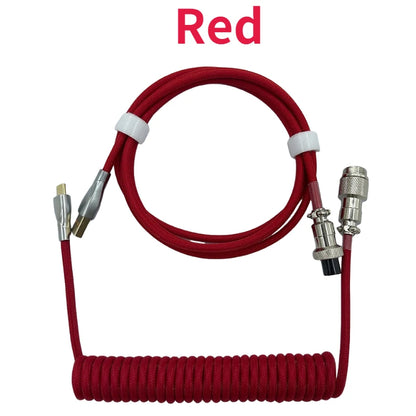 Coiled cable type C Mechanical keyboard wire USB keyboard cable  mechanical keyboard Aviator Desktop Computer Aviation Connector