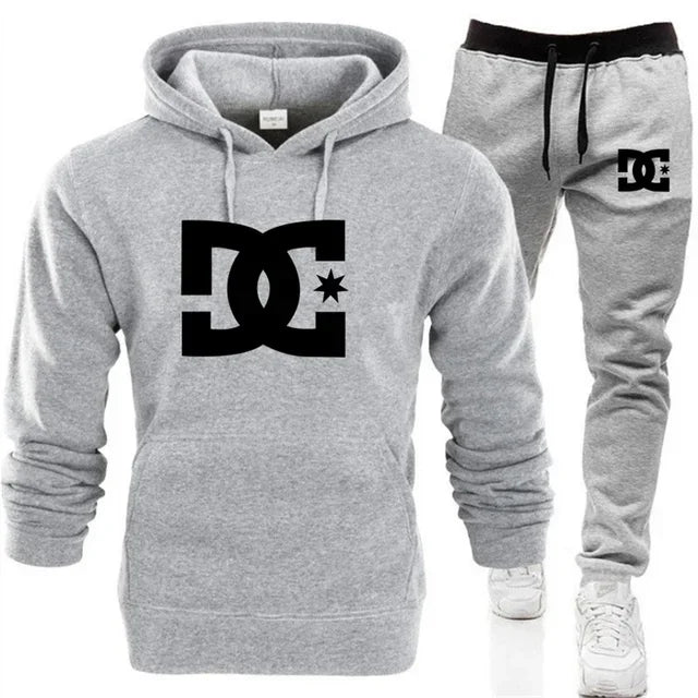 New men's autumn and winter hooded sweatshirts, sportswear, outdoor fashionable jogging couple pullovers and trousers two-piece