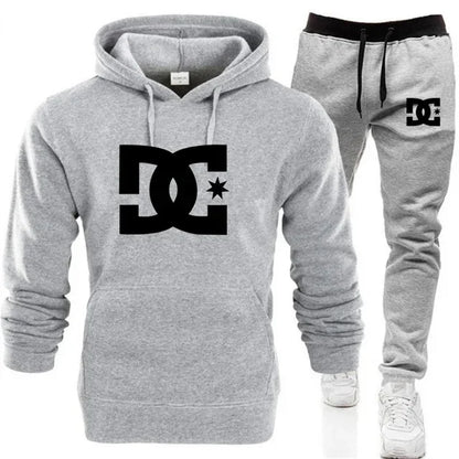 New men's autumn and winter hooded sweatshirts, sportswear, outdoor fashionable jogging couple pullovers and trousers two-piece