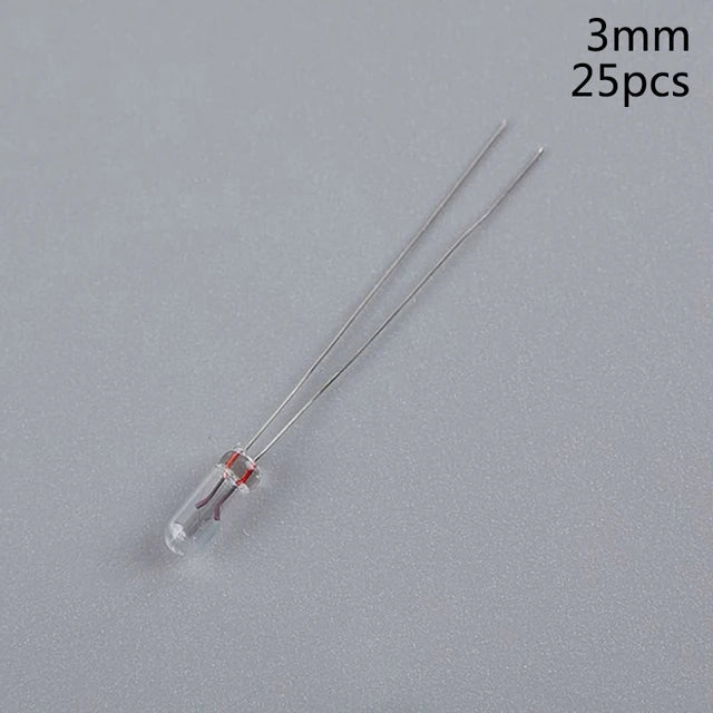 5mm, 4mm, 3mm, 12v, mini lâmpada, lâmpada de tungstênio com indicador do botão do interruptor, 25pcs