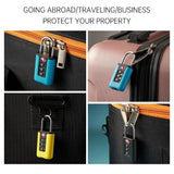 TSA Customs Code Lock for Travel Luggage Password Changeable Black Lock Contrast Design Padlock 3 Digit Combination Lock