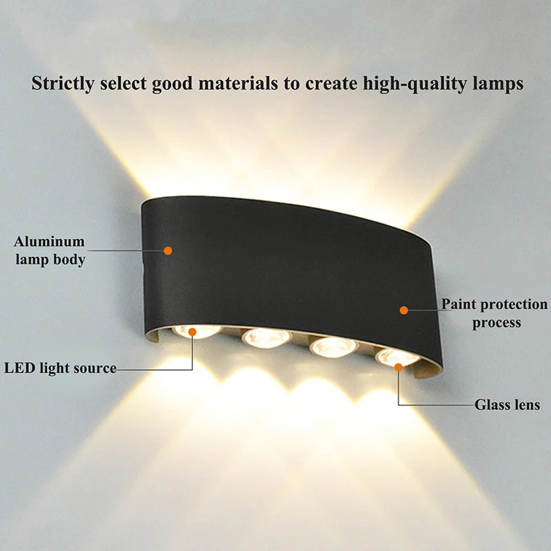 Apliques de pared LED modernos para interiores y exteriores, luces blancas de montaje en pared para sala de estar, pasillo, dormitorio, decoración