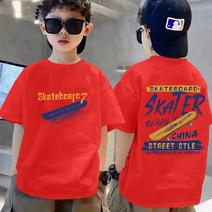 New Summer Kids Clothes Streetwear Print Letter T Shirt Short Sleeve Tops Tees Boys Girls Clothes 100%Cotton T Shirts Children