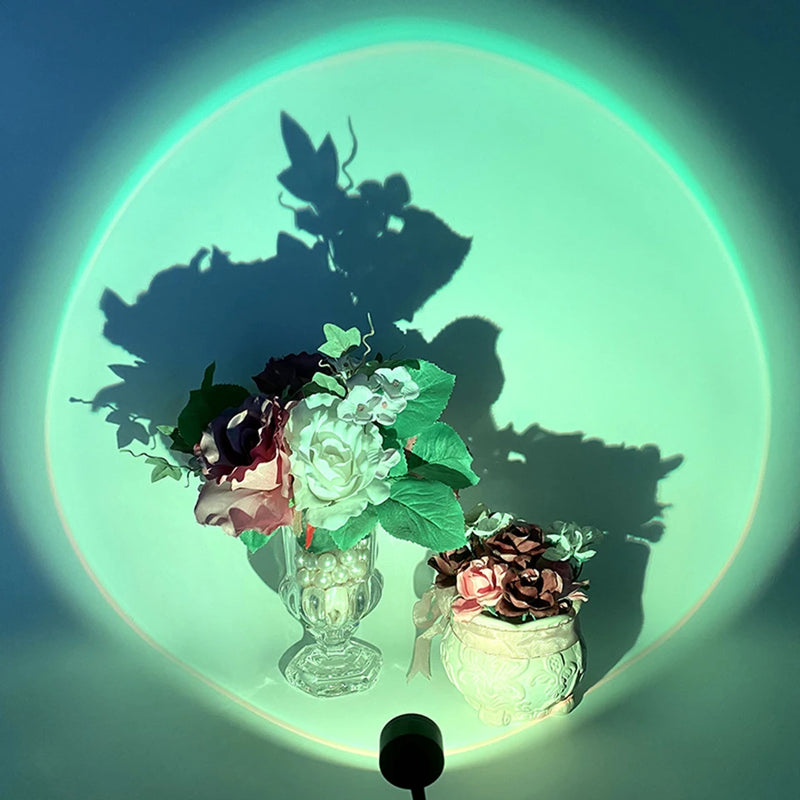 RnnTuu Led USB Sunset Lamp Projector Home Decor Night Light Portable Mood Light For Living Room Wall Photography Neon Lights