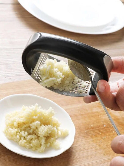 Prensa de ajo de acero inoxidable, picadora manual, herramientas curvas para picar frutas y verduras, utensilios de cocina