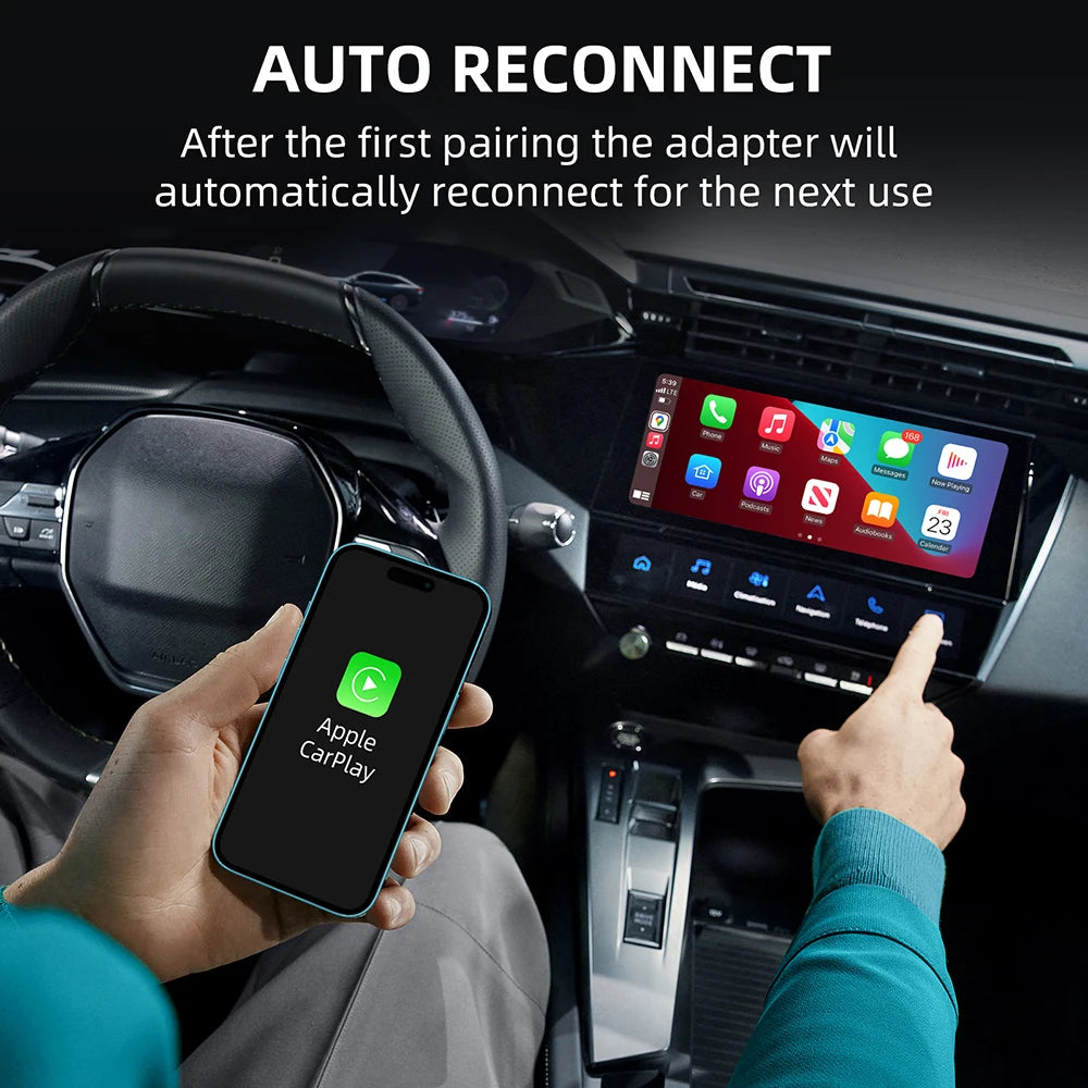 Wireless Carplay Adapter Android Auto 2-in-1 Smart Dongle 2025 5G WIFI For iPhone Android Phone For Volvo Benz MG Kia Chery VW