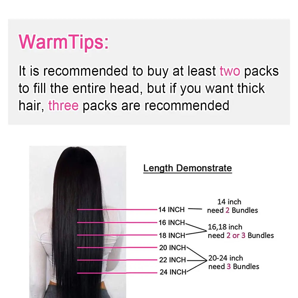 Aplique de cabelo Humano liso de tic tac Extensões Invisível