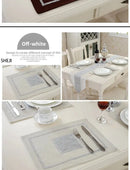Heat Resistant Dining Table Mat Diamond Embedded Anti Slip Western Dining Pad Cushion Home Use Tablecloth Accessories