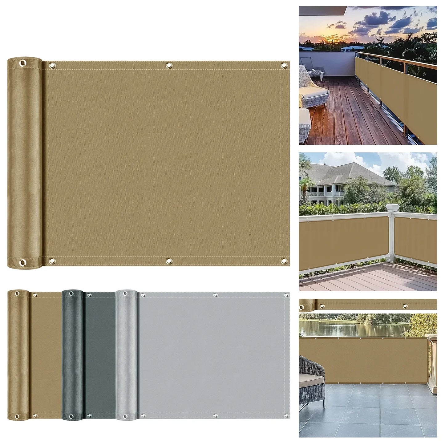 Waterproof Privacy Fence Screen Fence Covering Privacy with Grommets UV Protection Fencing Shade Cover for Outdoor Yard Backyard