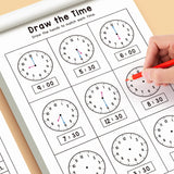 Children's Practice Book for Learning How to Tell Time, Suitable for Home-Based Kindergarten Activities, Includes Reading and Math Exercises, Ideal for Classroom Teaching and Back-To-School Supplies Time Practice Cards/Early