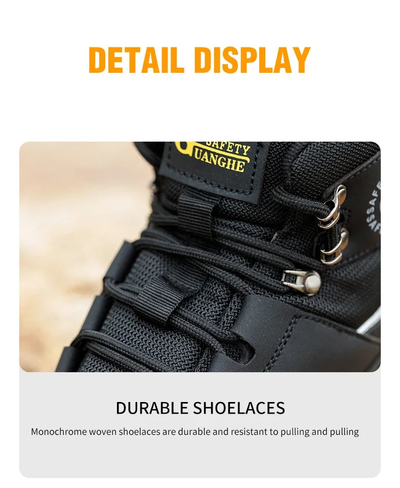 Botas de seguridad impermeables para el trabajo, para hombres y mujeres, indestructibles, antigolpes y antipinchazos, zapatos de seguridad protectores para hombres.