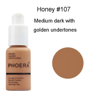 30ml phoera fundação base de maquiagem creme mineral toque branqueamento corretivo macio fosco óleo-controle ofertas quentes fundação tslm1