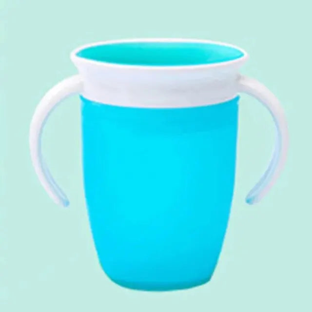 Bebê aprendendo beber copo com alça dupla tampa flip, 360 graus podem ser girados, Leakproof, bebês copos de água, garrafa