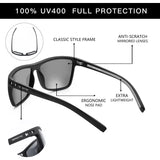 ZENOTTIC Polarized Sunglasses for Men Shades Lightweight TR90 Frame UV400 Protection Square Outdoor Travel Driving Sun Glasses