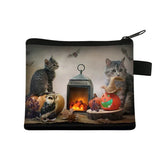Coin Purse New Animal Cat Children's Wallet Student Portable Card Coin Key Storage Bag Polyester Hand Bag Mini Bag