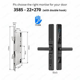 Waterproof Sliding Door Smart Lock TTLock App Alexa Fingerprint Digital Code RFID Card Anti-Lock Aluminum Glass Electronic Lock
