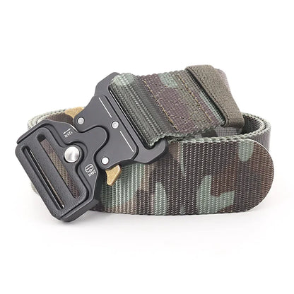 3.8X125cm - Belt Quick Release Outdoor  Metal Belt Soft Real Nylon Sports Accessories Men And Women Black Belt
