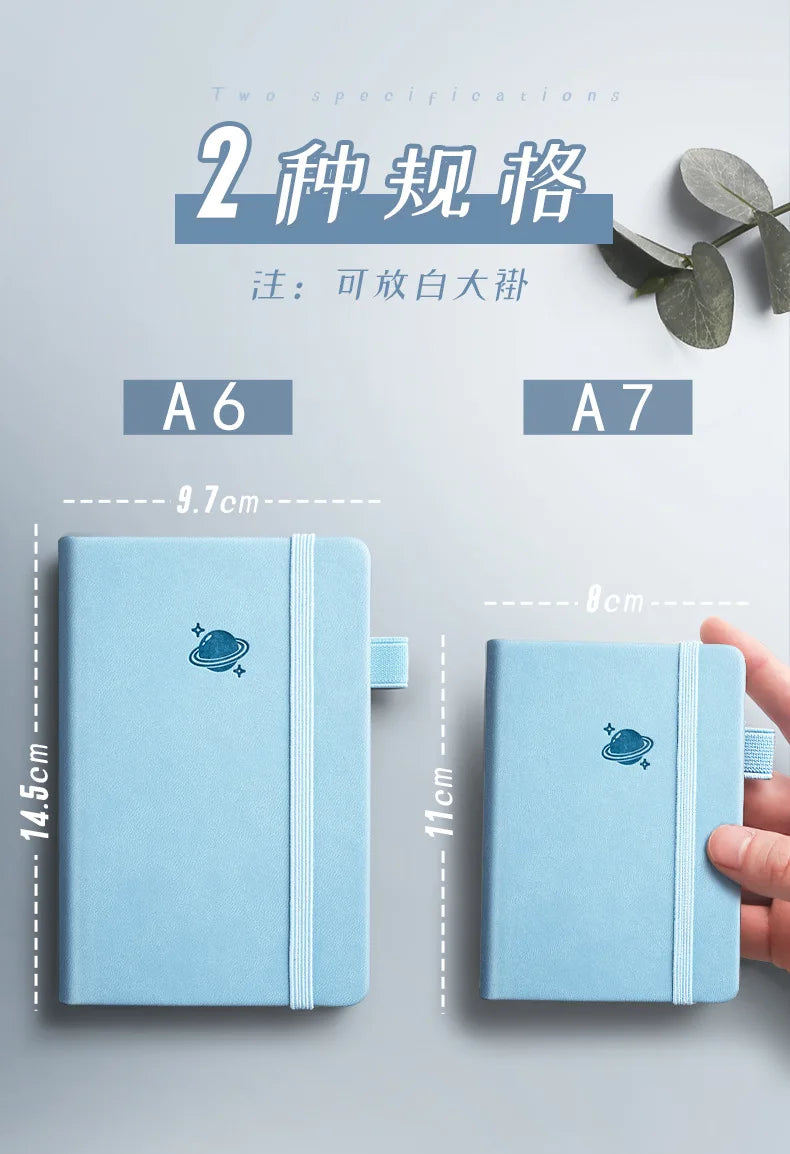 Mini A7 Pocket Notebook Handmade Leather 100Sheets Notepad Portable Travel Diary Planner Schedule Kawaii School Office Supplies
