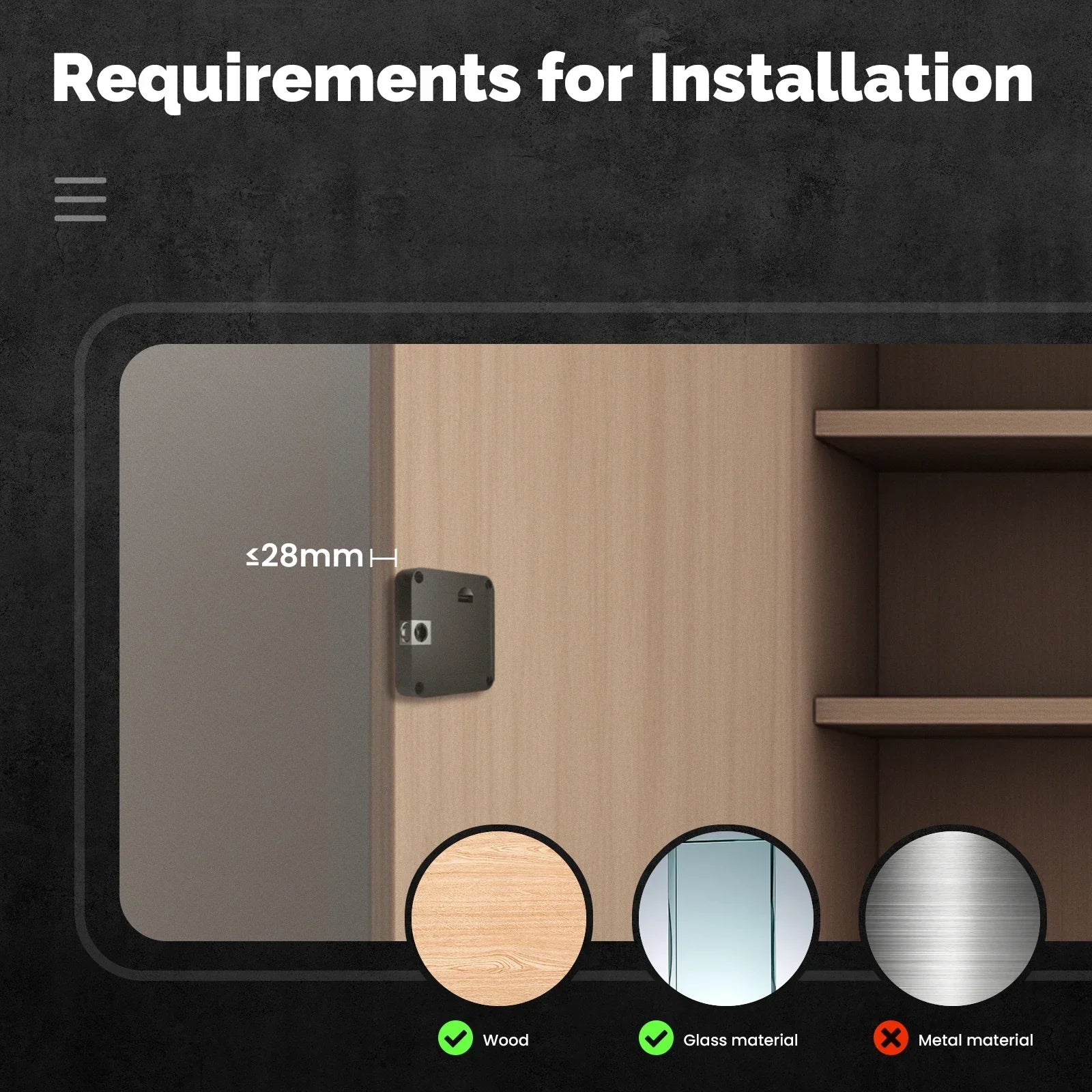 MOES Smart Lock Bluetooth Tuya-Compatible Keyless IC Card Unlock App Remote Control for Wood Cabinet Door Drawer Furniture