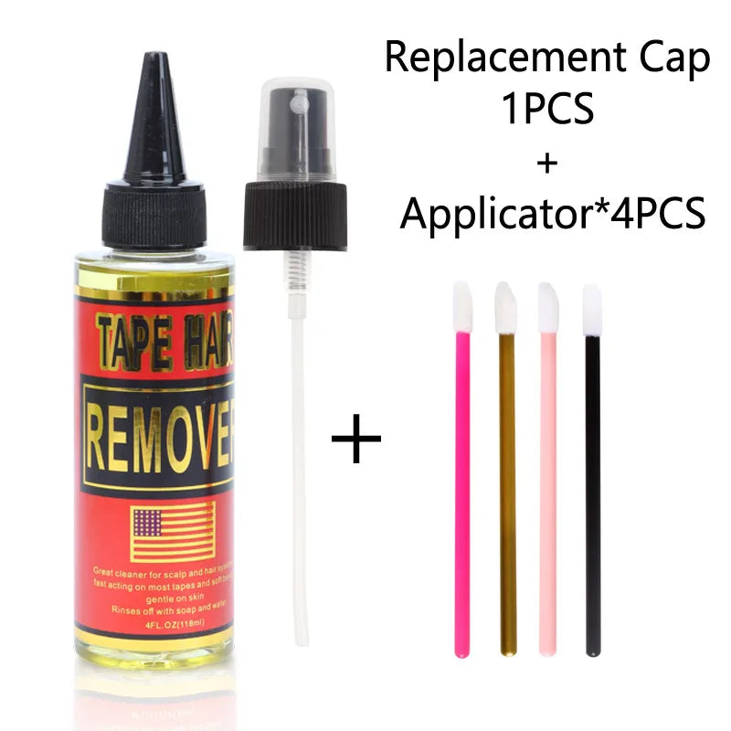 Spray removedor de cola de renda, 4oz, ação rápida, spray de liberação de resíduos, solução de remoção para perucas de renda, extensões, sistemas de cabelo, fita